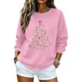 thumbnail image 4 of HOMBOM Womens Christmas Sweatshirt Crewneck Long Sleeve No Hood Christmas Tree Print Pullover Lightweight Loose Casual Fall Winter Tops, 4 of 6