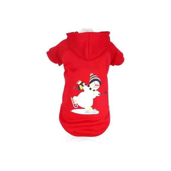 Pet Life ® LED Lighting Holiday Snowman Hooded dog Costume Sweater w/ Included Batteries