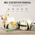thumbnail image 7 of Yellow and Orange Floral Design Tissue Box Cover Leather Square Rectangle Tissue Box Holder for Bathroom Living Room Desk Office Decor, 7 of 7