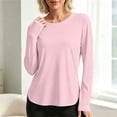 thumbnail image 5 of DailyTrove Women UPF50+ Sun Protection Long Sleeve Shirts Crew Neck Curved Hem Athletic Workout Tops with Thumb Holes, 5 of 9