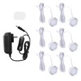 thumbnail image 1 of 6PCS DC12V 1W LED Puck Light Gabinete Lámpara con enchufe de EE. UU. Adaptador de AC100-240V y divisor blanco, 1 of 8