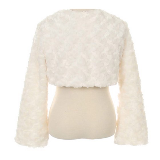 BNY Corner Little Girl Faux Fur Dress Coat Flower Girl Bolero Jacket