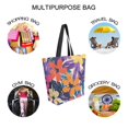 thumbnail image 7 of FORMRS Womens Canvas Tote Bag with Zipper Inner Pocket Shoulder Handbag, Colorful Painted Flowers Pattern, 7 of 7