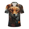 thumbnail image 2 of Daiia Floral Fox Pattern Men’s Polo Shirts,Solid Deck Shirt,Classic Fit, Breathable Cotton Polo for Casual and Sport Wear-Medium, 2 of 7
