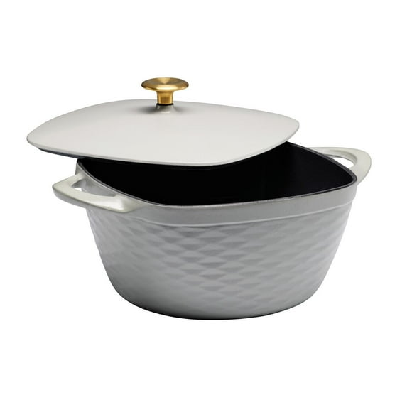 Tramontina Prisma 7 Qt Enameled Cast Iron Covered Square Dutch Oven - Matte Gray