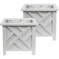 thumbnail image 3 of Chippendale White Planter Box Set of 2 - Elegant Outdoor Plant Pot for Patio, Porch Decor, and Garden Display, 3 of 7