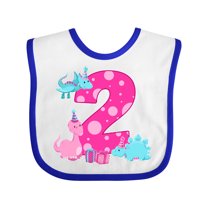 Inktastic Dinosaur Party-Second Birthday Girls Baby Bib