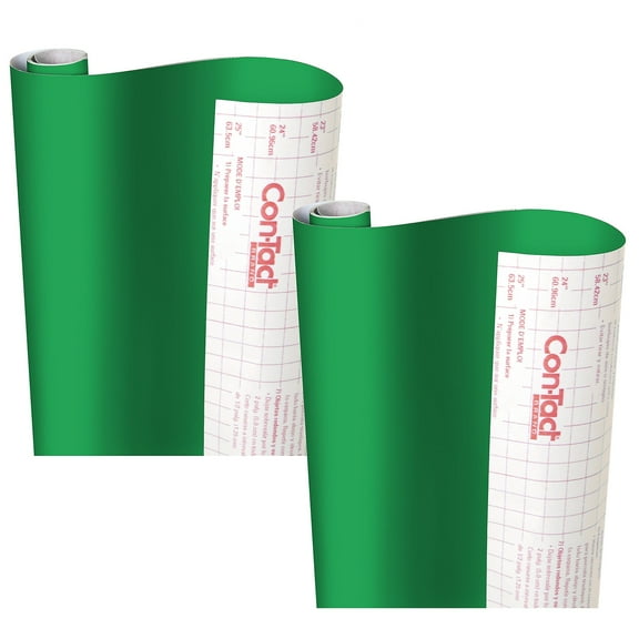 Con-Tact Creative Covering Adhesive Covering 18" x 16' Kelly Green 2 Rolls (KIT16FC9AH4206-2)