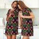 thumbnail image 4 of Fotbe Traditional Floral Polish Bata de Dormir para Mujer con Estampado, Camisón de Algodón de Manga Corta, Ropa de Dormir Casual, 4 of 6