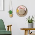 thumbnail image 4 of Farmhouse Boho Wall Planter Straw Hat Shoulder Bag Flower Pot Resin Bonsai Plant Pot for Indoor Outdoor Balcony Garden Decor Succulents Dried Flowers, 4 of 8