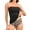 Black, variant on Swimsuits for Women Two Piece Bandeau Tankini Sets Ruched Strapless Beachwear Black Women Bathing Suits L