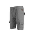thumbnail image 3 of Men's Cargo Sports Short Pants Slim Fit Solid Shorts with Elastic Waist and Pockets, 3 of 8
