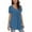 Blue, variant on Women Summer Tops Solid Pleated Round-Neck Blouses T-Shirt