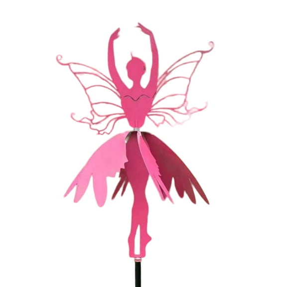 UNTERING Garden Flower Fairy Dancing Amidst Yard Stake Fairy Ballerinas Metal Ornament for Outdoor Supplie
