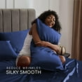 thumbnail image 4 of MR&HM Satin Sheet Set Full 4 Pcs, Silky Elegant Luxurious Full Size Bed Sheets, with Flat Sheet, Deep Pocket Fitted Sheet for Mattress and Matching Satin Pillow Cases (Full Size, Navy Blue), 4 of 7