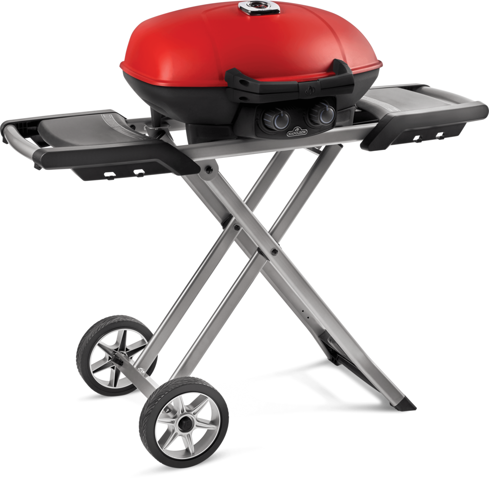 Napoleon TravelQ 285X Portable Propane Gas Grill w/ Scissor Cart & Griddle, Red - image 2 of 8