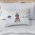thumbnail image 4 of Happy 4th of July Patriotic Portuguese Water Dog Marching Band Uniform Balloons Fireworks Quilt Pillowcase PWD Portie Fishing Dog Lover Throw Pillow Cover Bed Home Decor - 13009, 4 of 5
