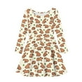 thumbnail image 4 of DISNIMO Girls Capybara Dress Kids Fruit Dress Long Sleeve Girls Fall Dress Size 3/4 Girl Dress Soft Girl Skater Dress Long Sleeve Girls Midi Dress Long Sleeve Twirly Dresses for Girls Children, 4 of 6
