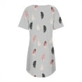 thumbnail image 6 of GHSOHS Robes for Women Night Lingerie Dress Nursing Gown Womens Short Sleeve Feather Printing Sleepshirt Scoopneck Cute Nightdress Comfy Nightgown Dress Sleepwear Robe Pajamas, 6 of 6