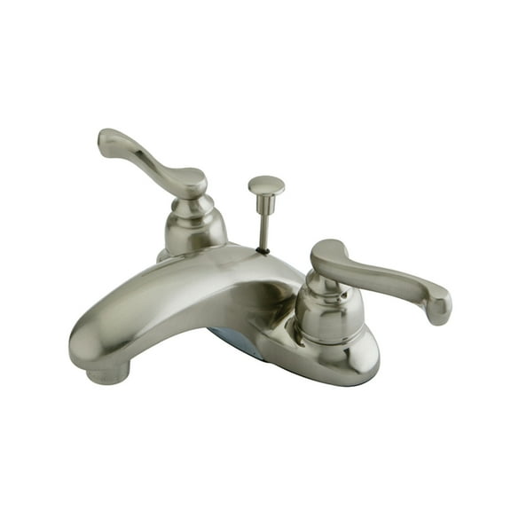Kingston Brass KB628FL 4 in. Centerset Bathroom Faucet, Brushed Nickel