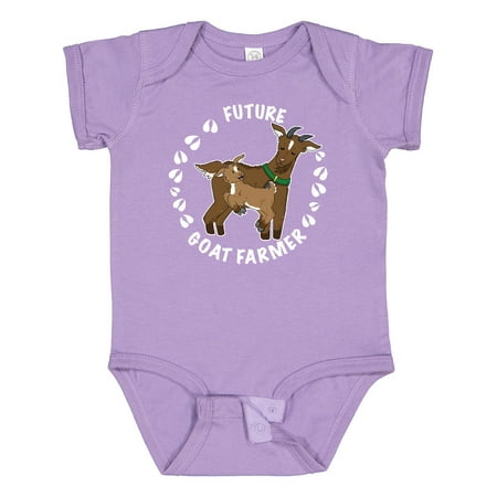 

Inktastic Future Goat Farmer with Cute Goats and Hoof Prints Gift Baby Boy or Baby Girl Bodysuit