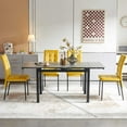 thumbnail image 2 of M optimized Expandable Dining Table, Kitchen Table with Steel Support Legs, Ceramic Desktop, Metal Legs, Modern Dining Table for Living Room, Dining Room, Restaurant, 2 of 7