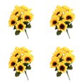 thumbnail image 1 of Cateissary 4 Uds. De girasoles artificiales con tallos, arreglos de flores falsas para exteriores, decoración de ramo para paisajismo exterior, Decoración 7 cabezas, 1 of 6