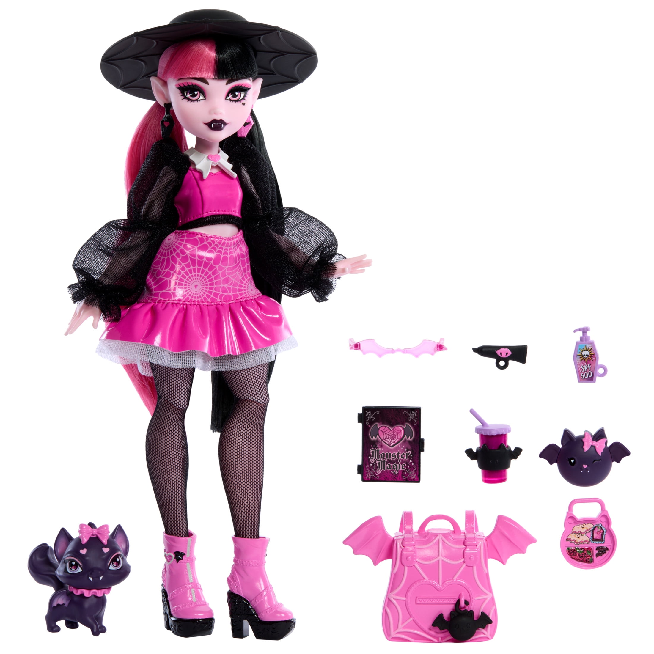 Monster High Draculaura Fashion Doll, Articulated Vampire with Bat