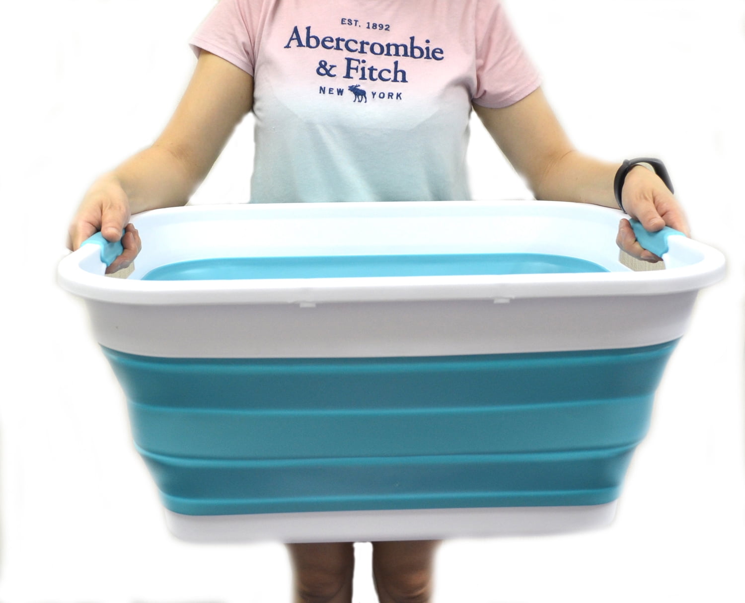 SAMMART Collapsible Plastic Laundry Basket Foldable Pop Up Storage