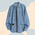 thumbnail image 2 of Fgnfyis Mens Jacket Mens Loose Long Sleeved Denim Jacket Casual Outerwear for Everyday Wear Winter Coats for Men Blue XXXL, 2 of 4