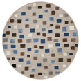 thumbnail image 1 of LR Home WHIMS81268LIB48RD Tapis Rond d'Intérieur à Motifs de Carrés Fantaisistes, Bleu Clair - 4 Pi. 8 Po., 1 of 1