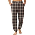 thumbnail image 2 of Mens Plaid Pajama Pants Bottoms for Sleeping and Lounge Wear Vermilion XL, 2 of 5