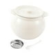 thumbnail image 4 of Recipiente de cerámica con colador, organizador, condimento, bote de cocina, aceite para freír 1400 ml Blanco, 4 of 9