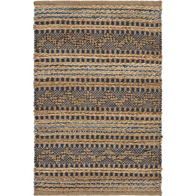 LR Resources NATUR03367VIN2030 Vintage Indigo Escape Natural Area Rug