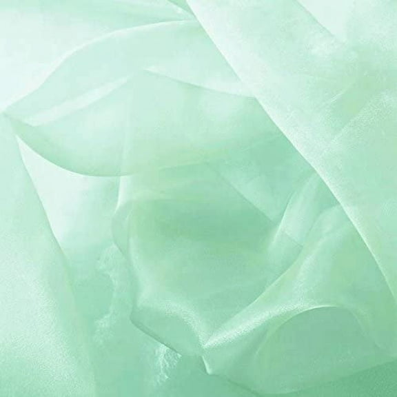 DECORATIVE SILK INC. Sparkle Crystal Sheer Organza Fabric Shiny 60" inch wide by the yard (Aqua)