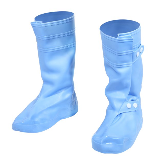 Ofertas únicas 1 par de cubiertas impermeables para zapatos Cubiertas para zapatos de lluvia Botas de lluvia antideslizantes Cubiertas para zapatos Protector Azul Tamaño XL