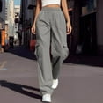thumbnail image 2 of UAMVSH Wide Leg Cargo Pants for Women Lightweight Fall Outdoor Athletic Pants with Pockets High Waist Hiking Workout Pants(Large,Gray 1), 2 of 7