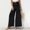 Black, variant on BRGZLK Womens Linen Pants Summer Fashion Solid Color Elastic Waist Drawstring Sports Casual Wide Leg Length Pants Khaki L
