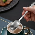 thumbnail image 4 of Cuchara de café de acero inoxidable | Cuchara para revolver té con mango largo, apta para lavavajillas, cuchara resistente para postres, diseño elegante, ideal para fiestas, perfecta para té, 4 of 7