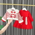 thumbnail image 6 of Mercatoo Toddler Baby Girls Chinese New Year Dress 𝗟unar Tang Suit Princess Dress&Coat 2PCS Kids Festival Dress Clothes, 6 of 9