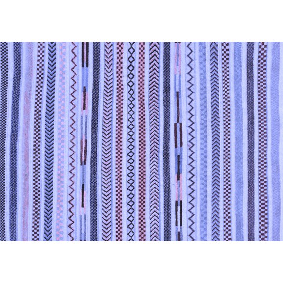 Ahgly Company Indoor Rectangle Abstract Blue Modern Area Rugs, 2' x 3'