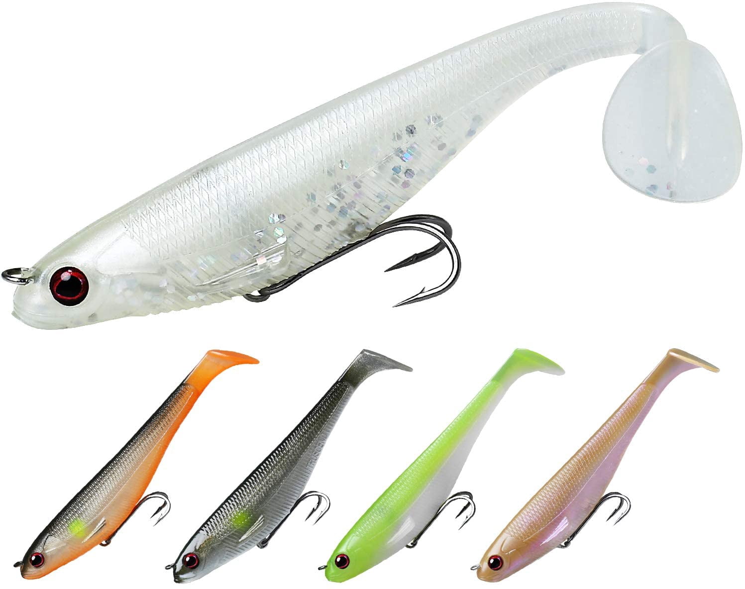 TRUSCEND Fishing Lures for Bass, Soft Swimbaits with PreRigged Ultra