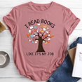 thumbnail image 1 of Camiseta de cuello redondo I Read Books Like It s My Job Rose Gold L FLhrweasw Para estrenar, 1 of 1