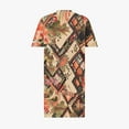 thumbnail image 5 of Pisexur Robes d'Été pour Femmes Mode Multicolore à Imprimé Floral Robe Soleil Décontractée Ample à Col en V à Manches Courtes Robes T-Shirt Fluides Surdimensionnées Robe Soleil avec Poches Grande Taille Robe Midi G-5TG, 5 of 5