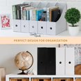 thumbnail image 2 of Queilt 10 Pieces A4 Kraft Paper Magazine Holder, Strong Magazine Rack Stationery Document Storage Box for Magazines with Labels White, 2 of 5