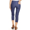 thumbnail image 3 of Women's Cotton Blend Capri Jeggings Stretchy Skinny Pants Jeans Leggings, 3 of 3