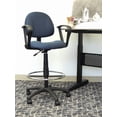 thumbnail image 2 of Boss Office Contoured Comfort Fabric Drafting Stool with Loop Arms in Blue, 2 of 8