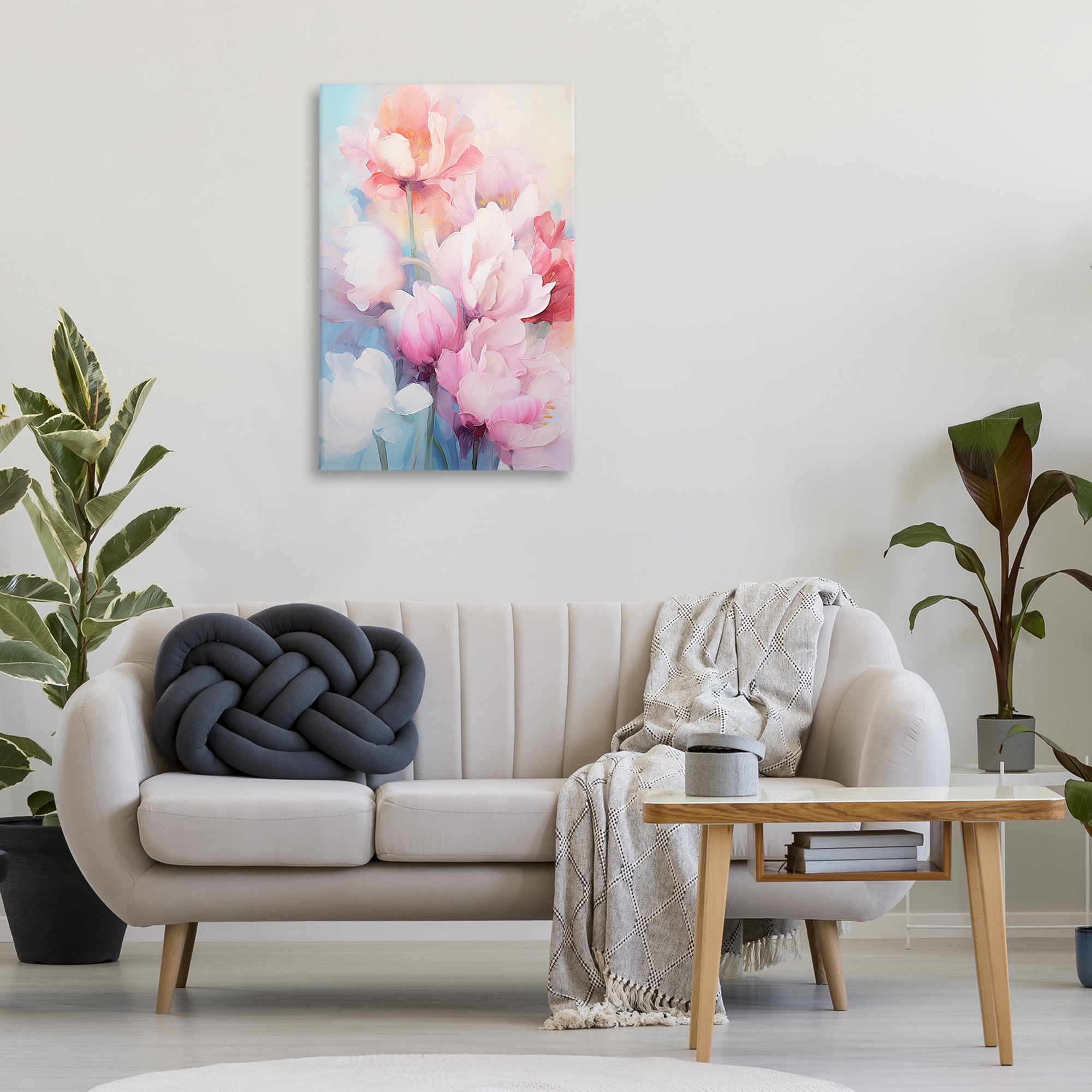 Stupell Industries Soft Tulip Blossoms Botanical & Floral Painting Gallery Wrapped Canvas Art Print Wall Art, 24 x 36