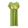 thumbnail image 3 of Besolor Chemises de Nuit Grande Taille pour Femmes Été Confortables à Manches Courtes Col Ras du Cou Vêtements de Nuit Chemises de Sommeil Robe de Nuit, 3 of 5