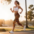 thumbnail image 3 of SCRAWLGOD Tiger Print High Waisted Leggings for Women Tummy Control Elastic Yoga Pants with Pockets Buttery Soft Yoga Legging for Workout Athletic Running, XS, 3 of 7